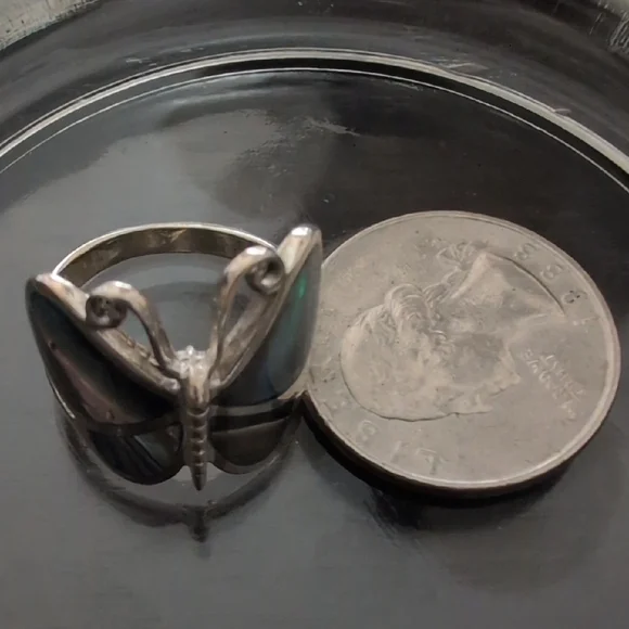 Sterling Silver Butterfly Ring Abalone - Picture 7 of 10